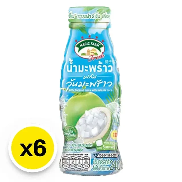 น้ำมะพร้าวเมจิกฟาร์ม 240มล. 6 ขวด