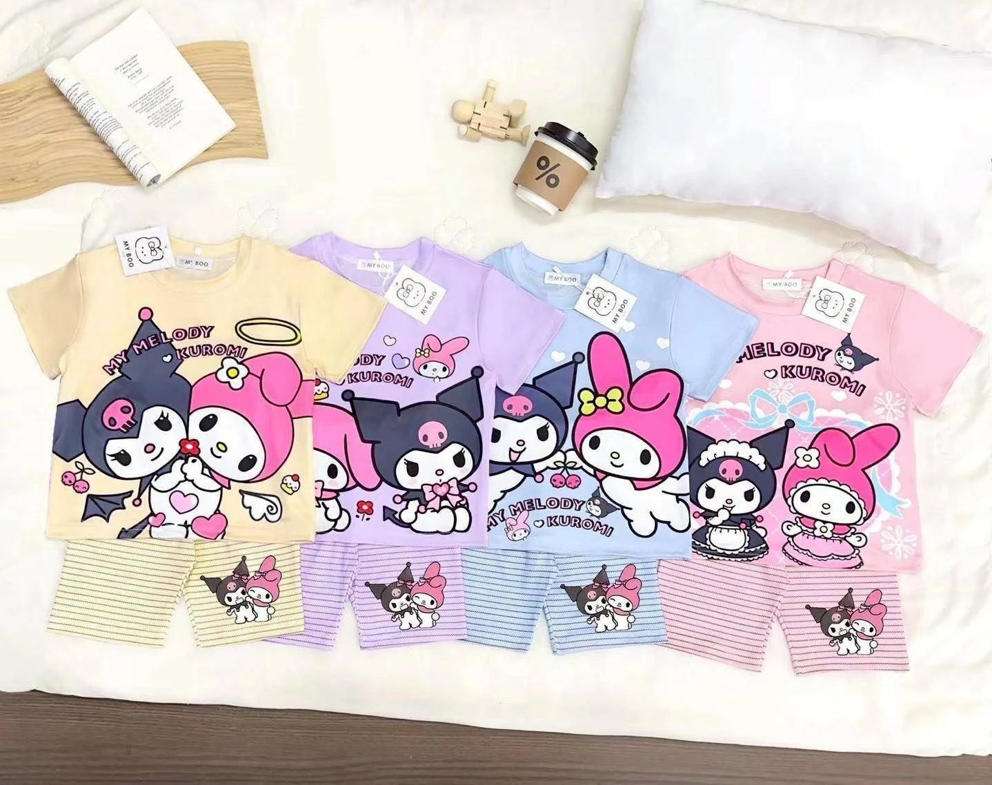 ชุดเซต Sanrio ขนาด 100-160 มี 3 สี ชมพู ม่วง ฟ้า