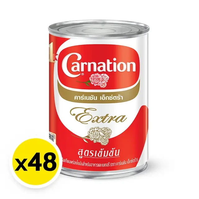 นมสดคาร์เนชั่นเอ็กตร้า385 กรัม x 48 กระป๋อง