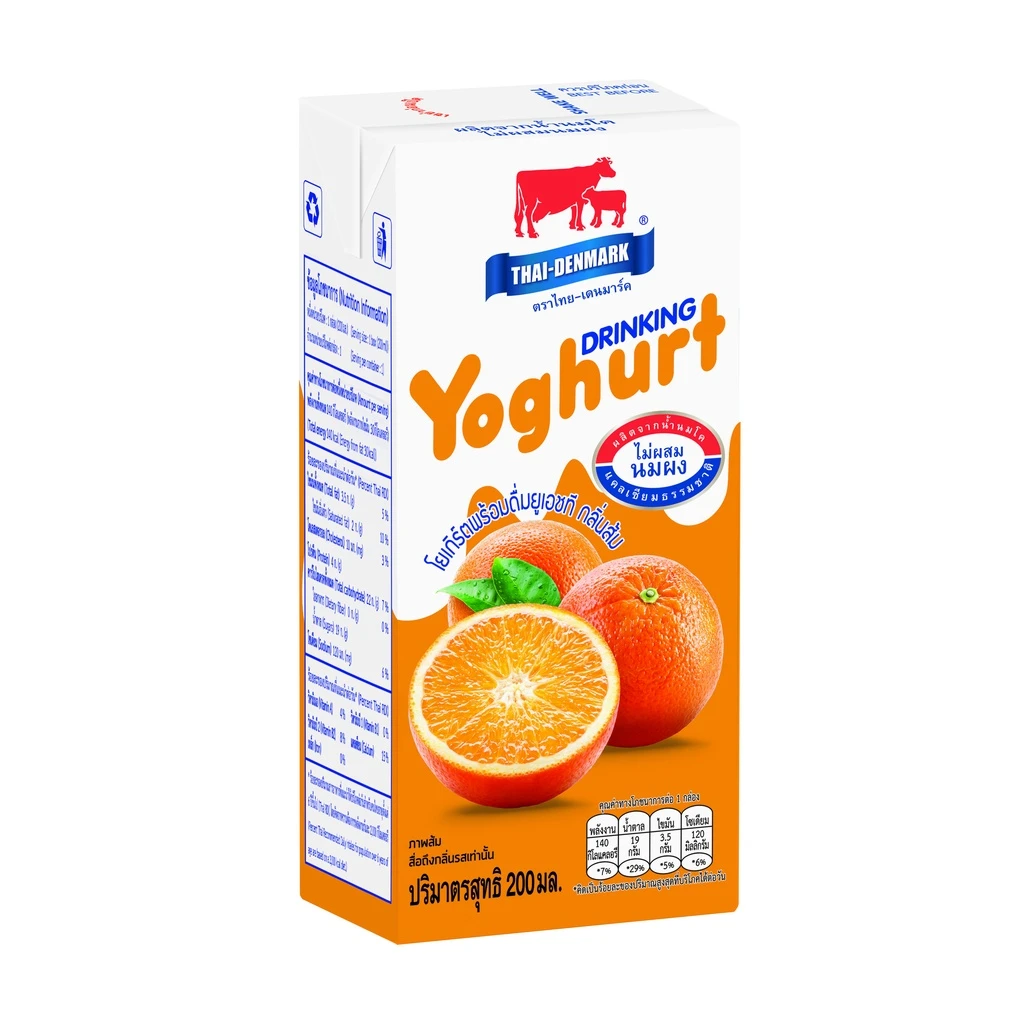 นมเปรี้ยวไทย-เดนมาร์ค กลิ่นส้ม 200ml.x3