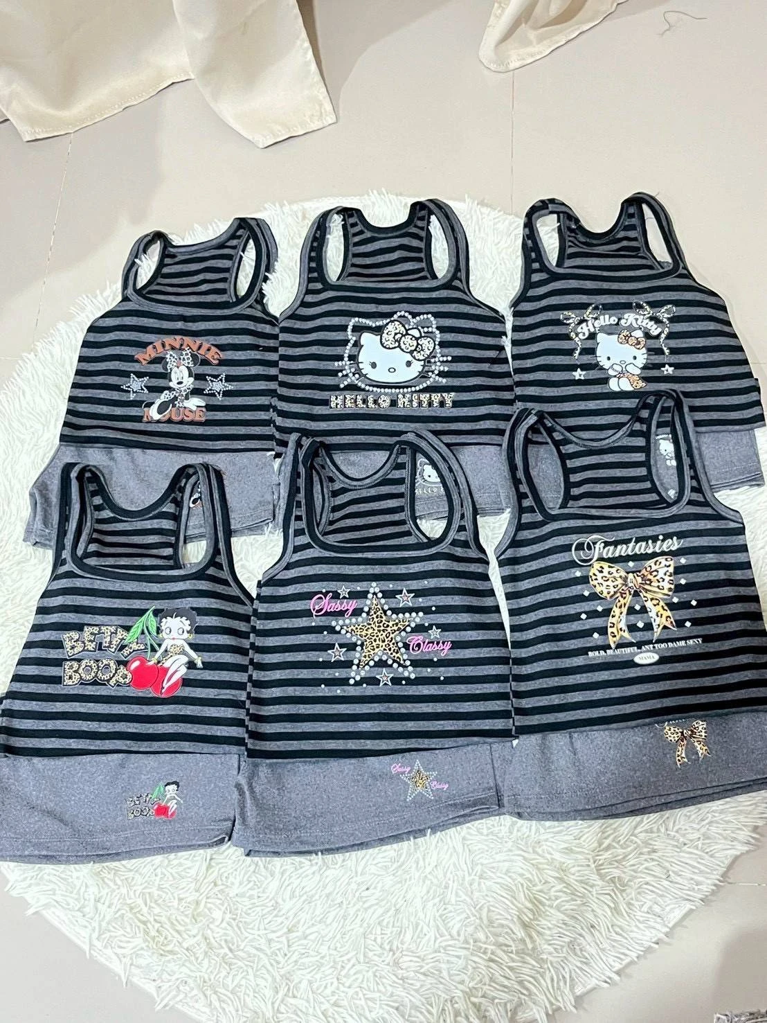 ชุดเซตเสื้อ+กางเกงลายริ้ว