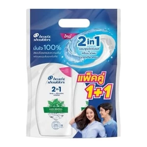 แชมพู+ครีมนวดผมเฮดแอนโชว์เดอร์370มล.2ขวด