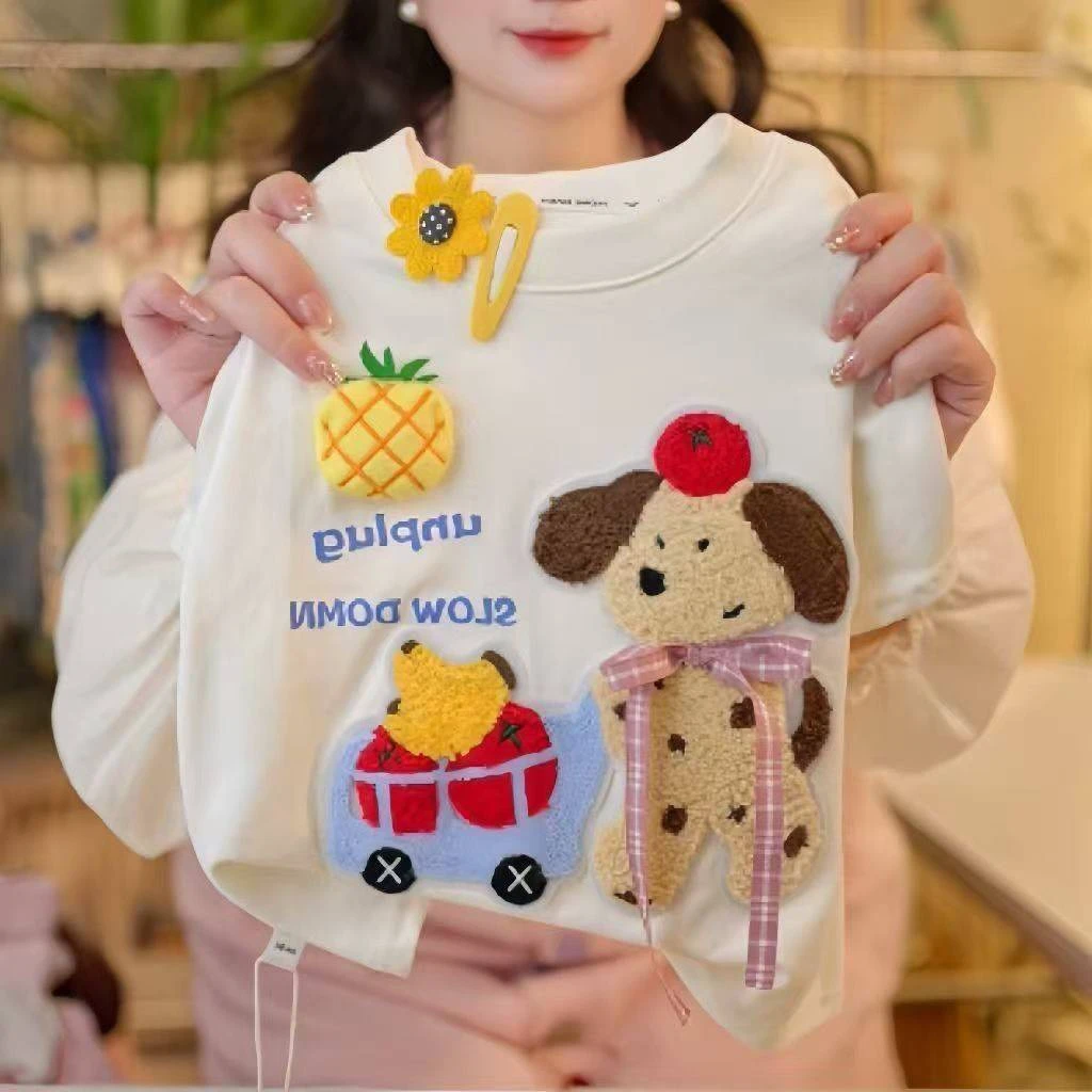 เสื้อยืดเด็กปักลายแน่นๆ อก 30-38