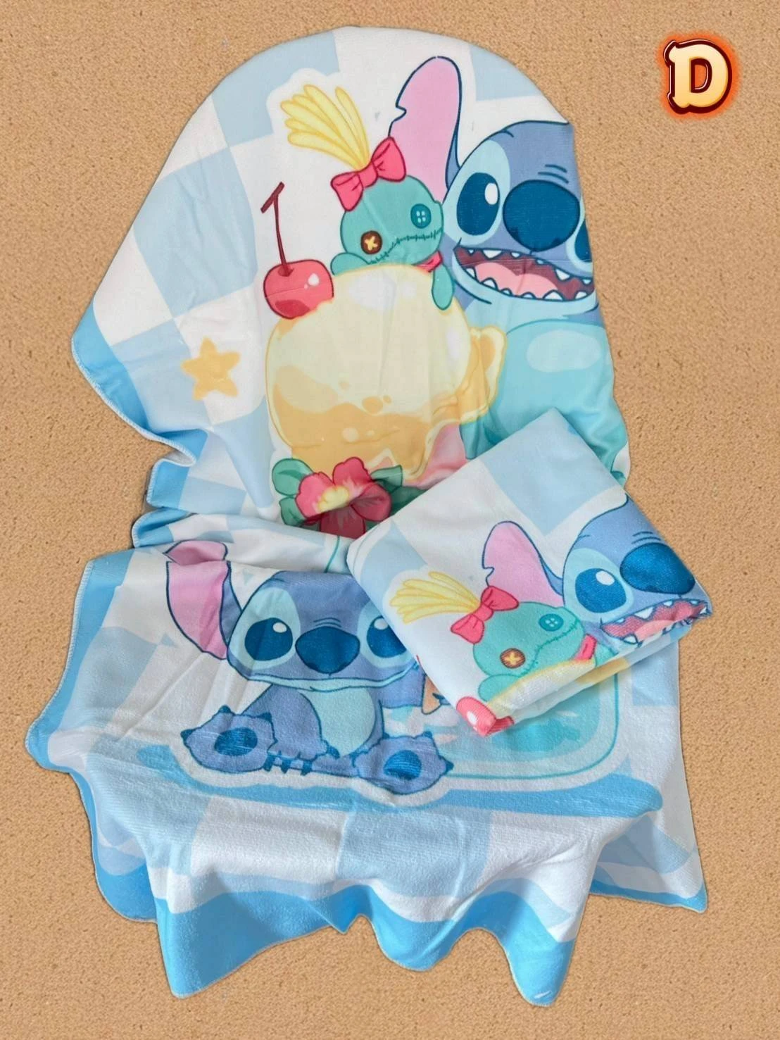 ผ้าขนหนูลายการ์ตูนสติช2 ขนาด 140*70 c.m