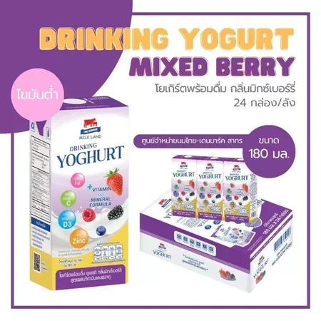 นมเปรี้ยวไทย-เดนมาร์ค สตรอเบอร์รี่ 200ml.x36