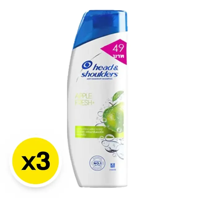 แชมพูเฮดแอนด์โชว์เดอร์แอปเปิ้ล 140มล.3ขวด