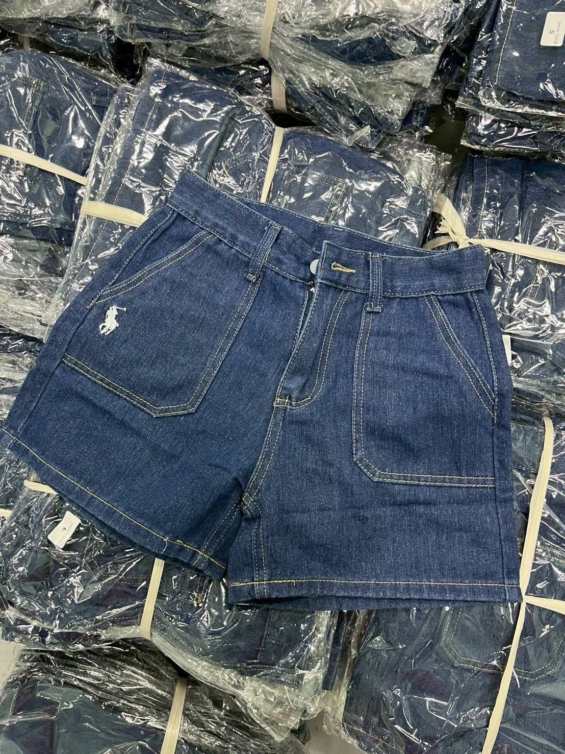 กางเกงยีนส์สั้น POLO งานปัก