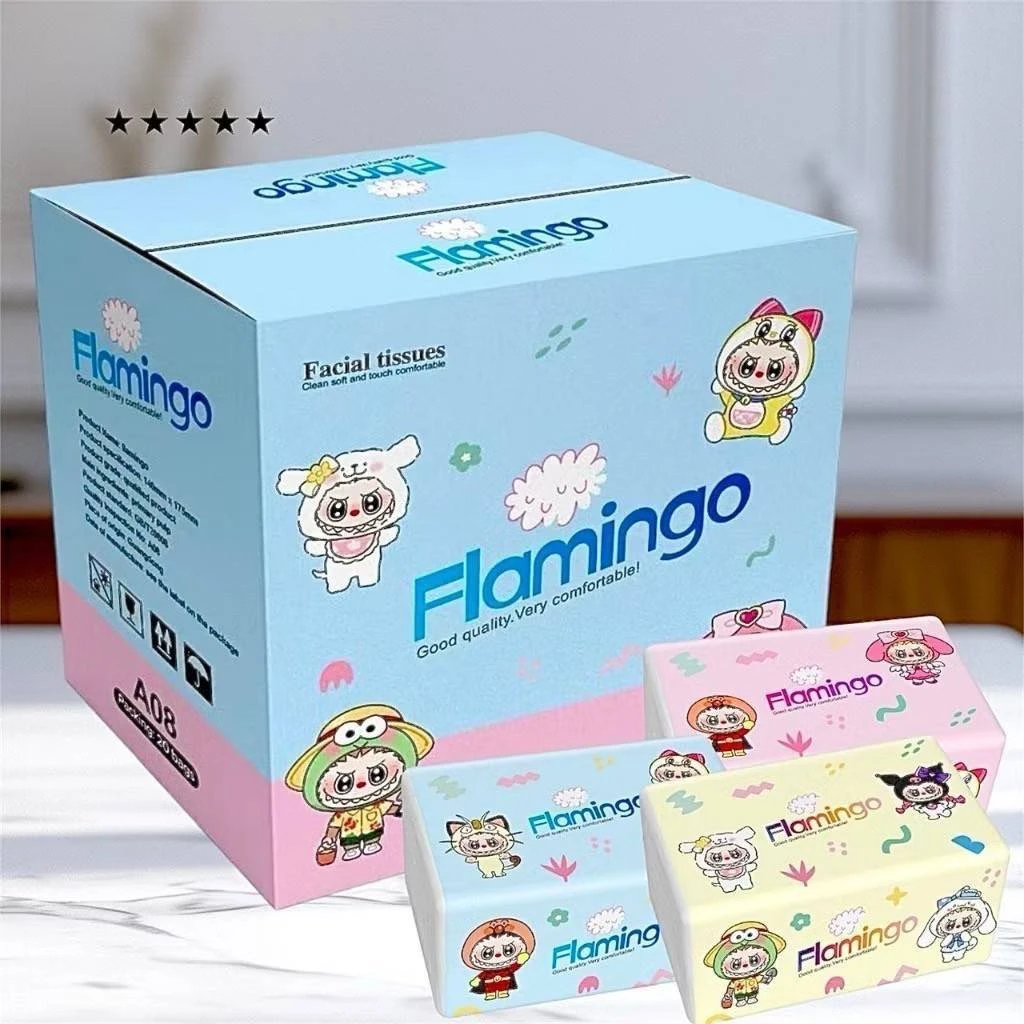 ทิชชู่ป๊อปอัพ ลาบูบู้ 1 ห่อ 210 แผ่น  คละ 3 สี 1 ลัง