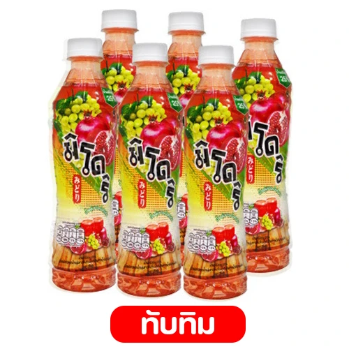 มิโดริชาเขียวทับทิม380มล.6ขวด