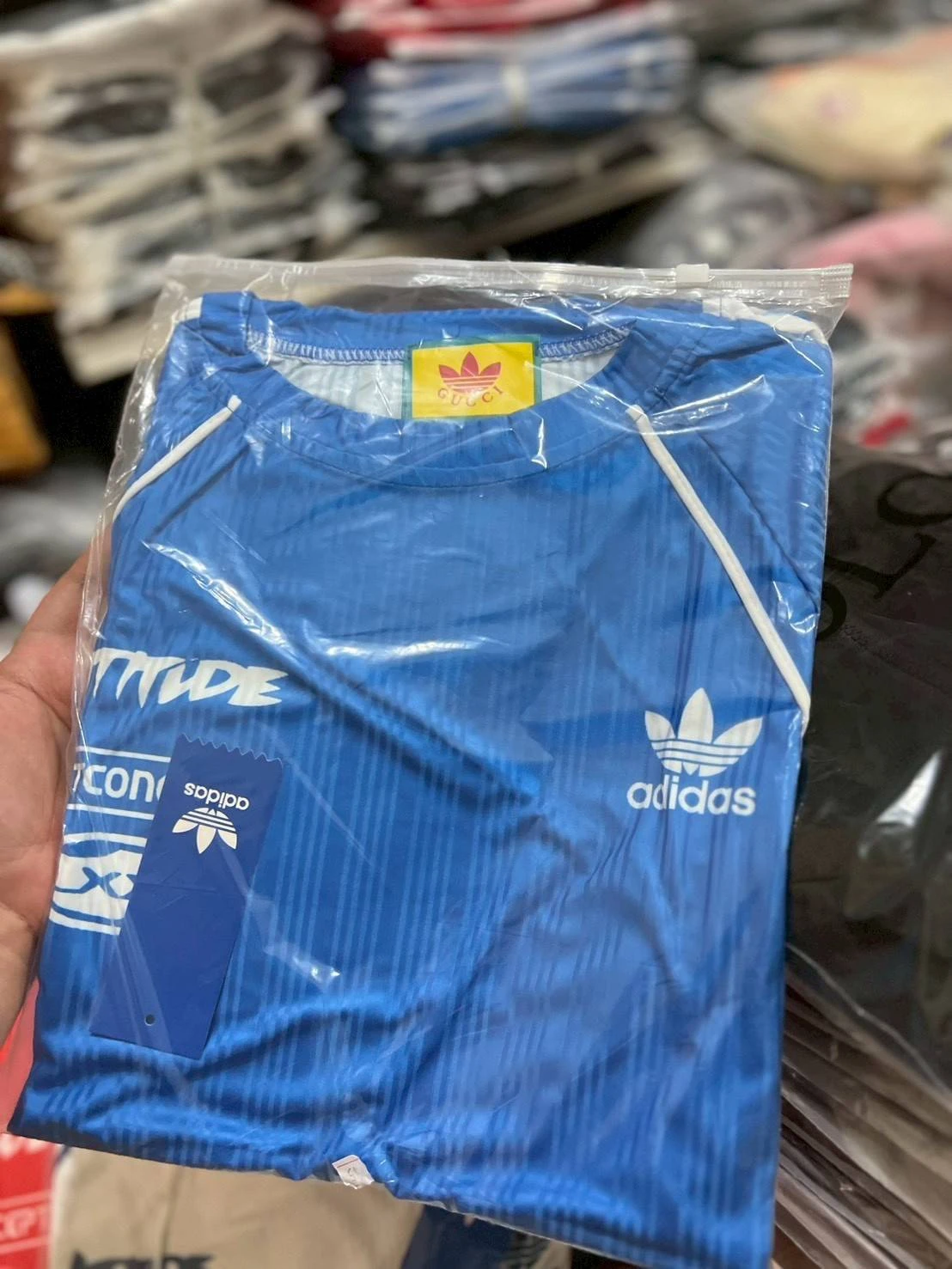 เสื้อยืดฟรีไซต์ Adidasน้ำเงิน อก 42