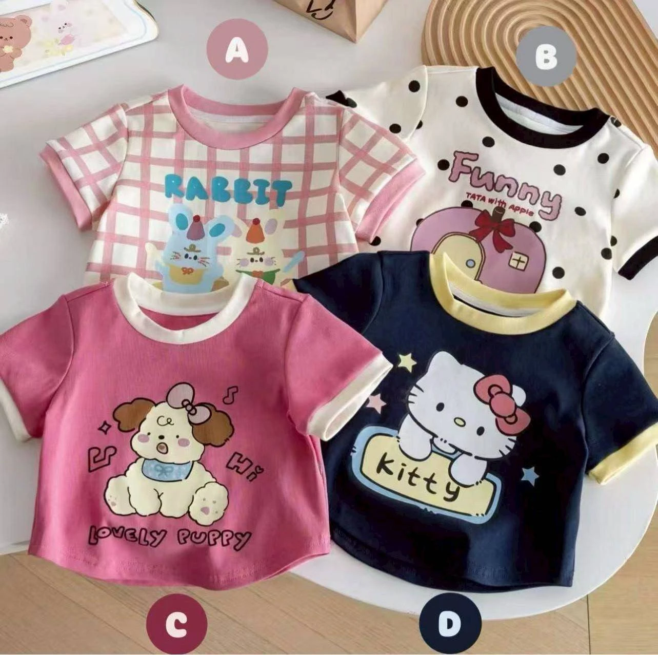 เสื้อยืดลูกสาว มี 4 แบบ A B C D ขนาด 100-160