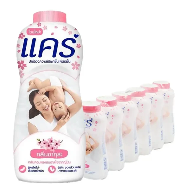 แป้งแคร์กลิ่นซากุระ160กรัม 6ขวด