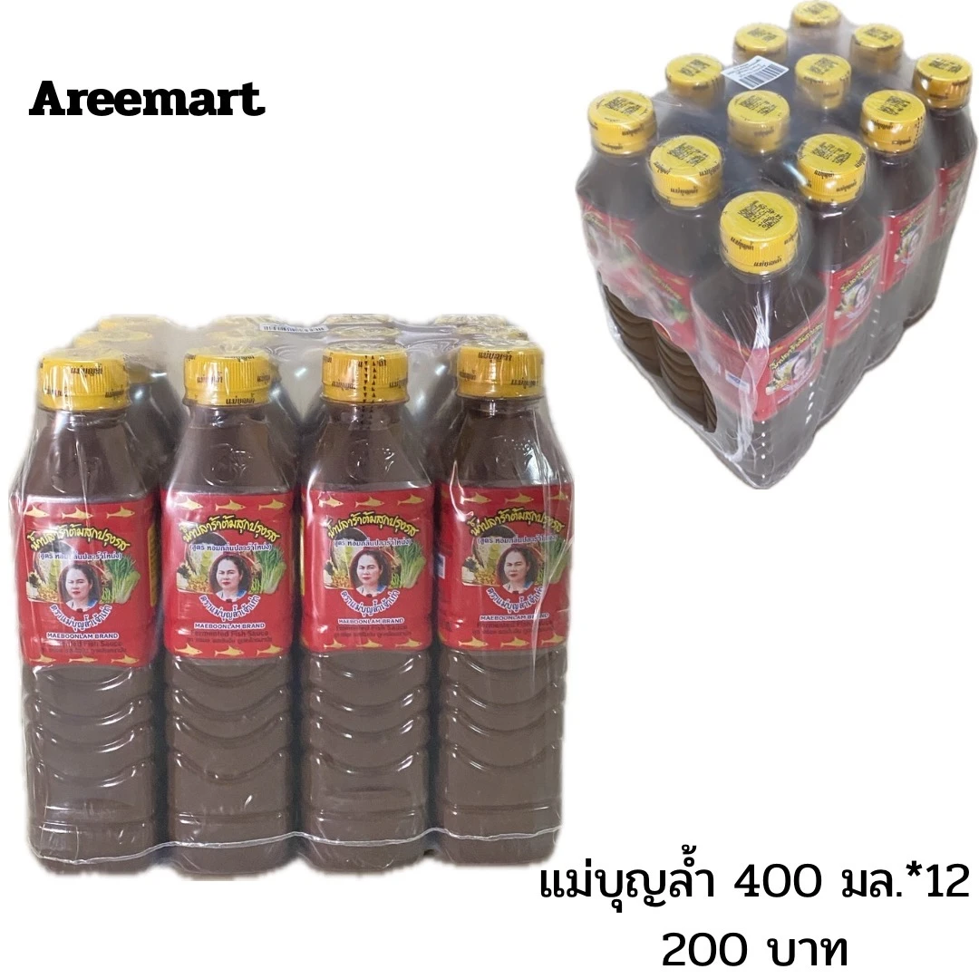 น้ำปลาร้าแม่บุญล้ำฝาเหลือง 400 มล. *12