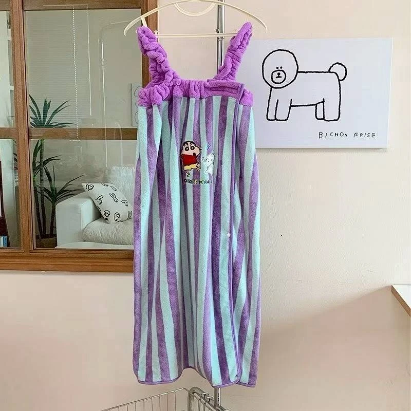 ผ้าคลุมเช็ดตัวชินจัง มี 3 สี ถุงซิปขนาด 70*140 ม่วง ชมพู เขียว