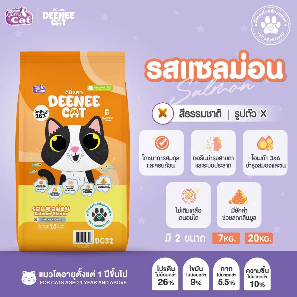 อาหารแมวดีนี่แคท รสปลาแซลม่อน 400 กรัม