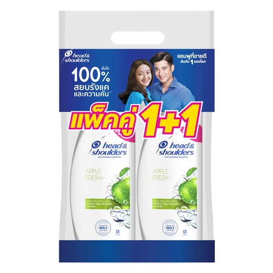 เฮดแอนด์โชว์เดอร์แชมพู+ครีมนวดผมแอปเปิ้ล 370มล.