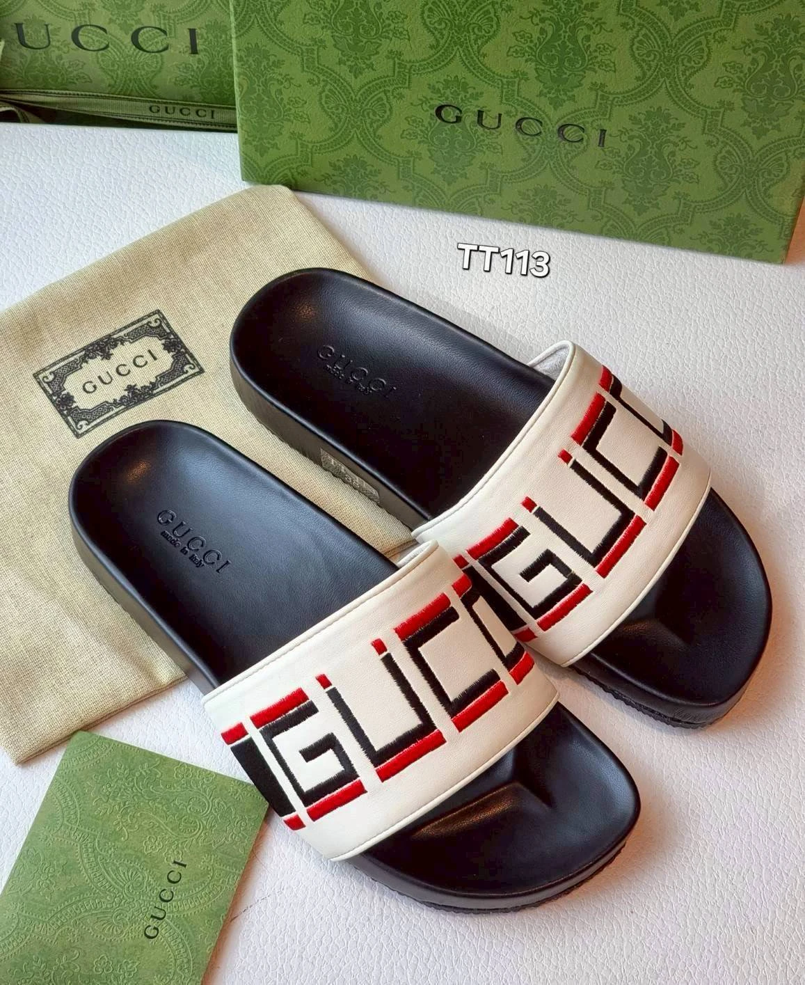รองเท้าแตะลำลอง gucci พื้นนุ่มซับหลังเท้า ไซต์ 36-40
