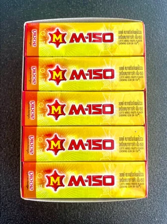หมากฝรั่งลอตเต้M150 5บาท 20 ชิ้น