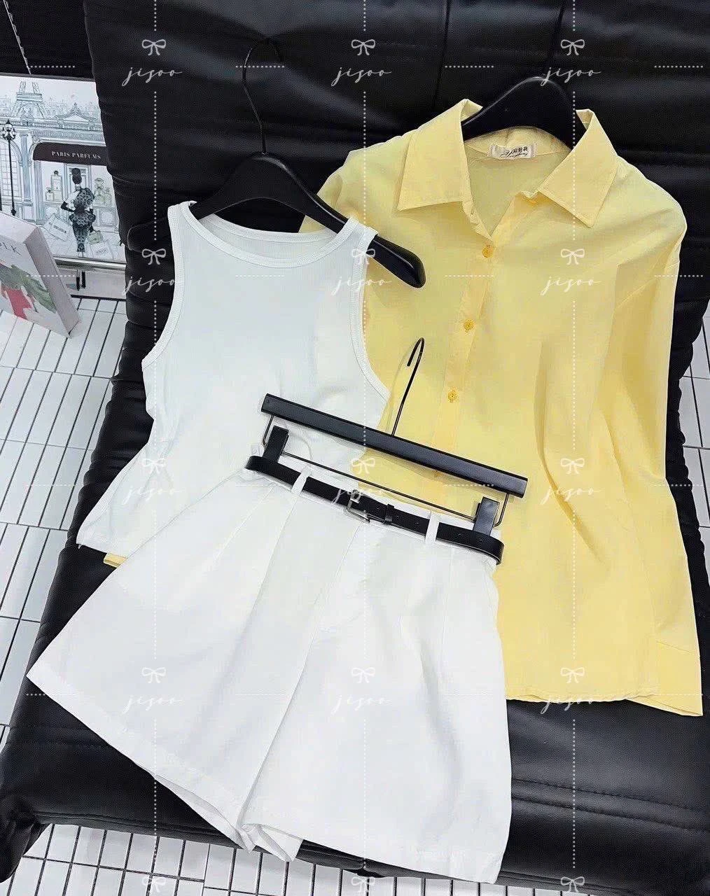 ชุดเซต 3 ชิ้น เสื้อ + กางเกง +เสื้อคลุม อก 30-38 เอว 24-32