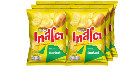 เทสโตมันฝรั่งแผ่นหยัก 20บาท 6 ซอง