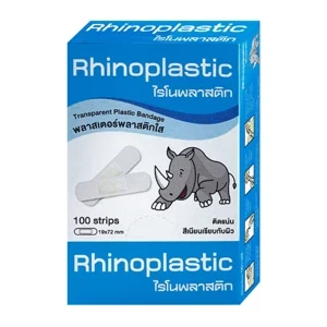 ไรโนฟิล์ม พลาสเตอร์ใส กันน้ำ (M)  100 ชิ้น/กล่อง