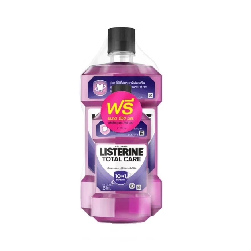 ลิตเตอรีนน้ำยาบ้วนปากโทเทิลแคร์ 750มล. แถมฟรี ขนาด  250 ม.ล