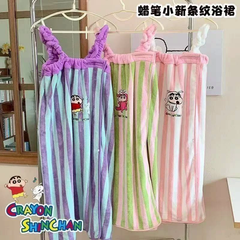 ผ้าคลุมเช็ดตัวชินจัง มี 3 สี ถุงซิปขนาด 70*140 ม่วง ชมพู เขียว
