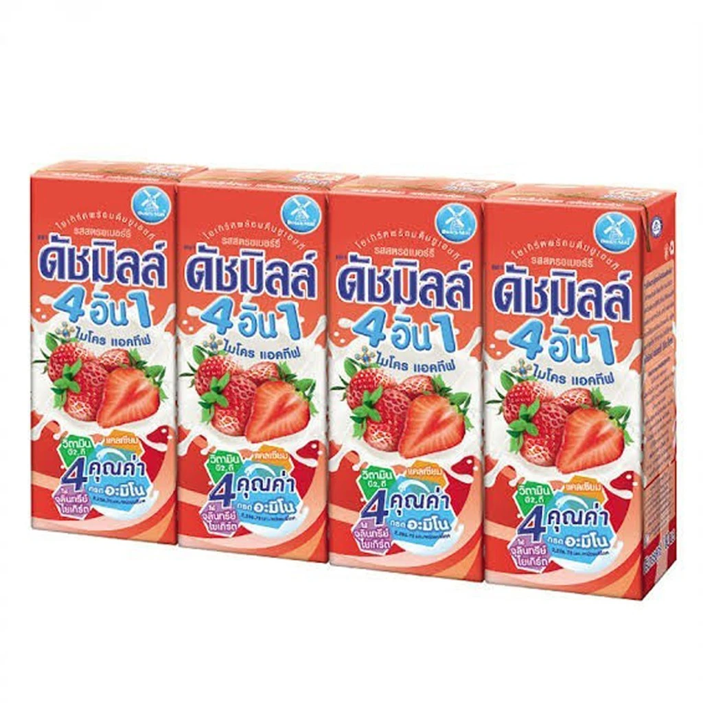 ดัชมิลล์สตรอเบอร์รี่180มล.* 4 กล่อง
