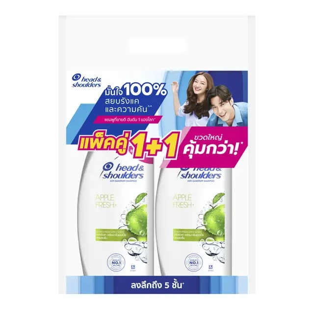 เฮดแอนด์โชว์เดอร์แชมพูแอปเปิ้ลเฟรช370มล.x2