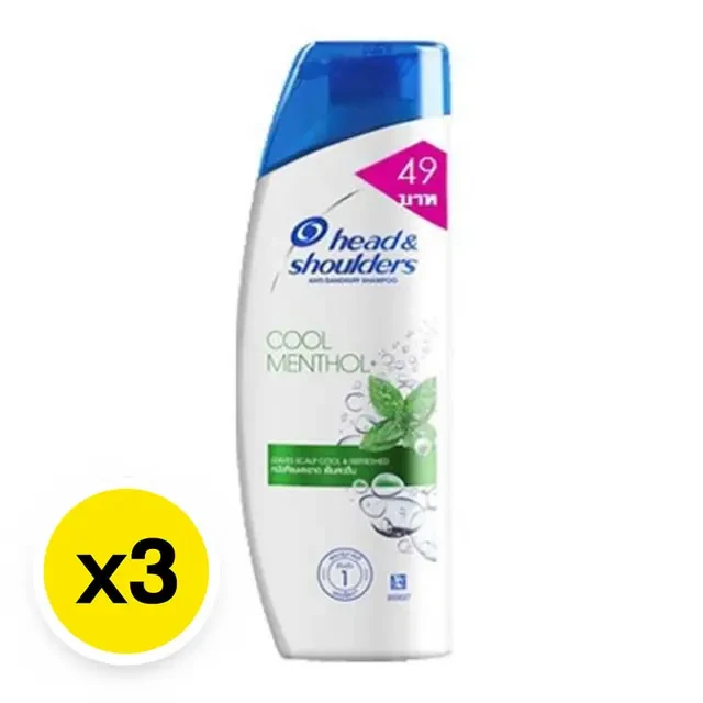 แชมพูเฮดแอนด์โชว์เดอร์คลูเมนทอล 140มล.3ขวด