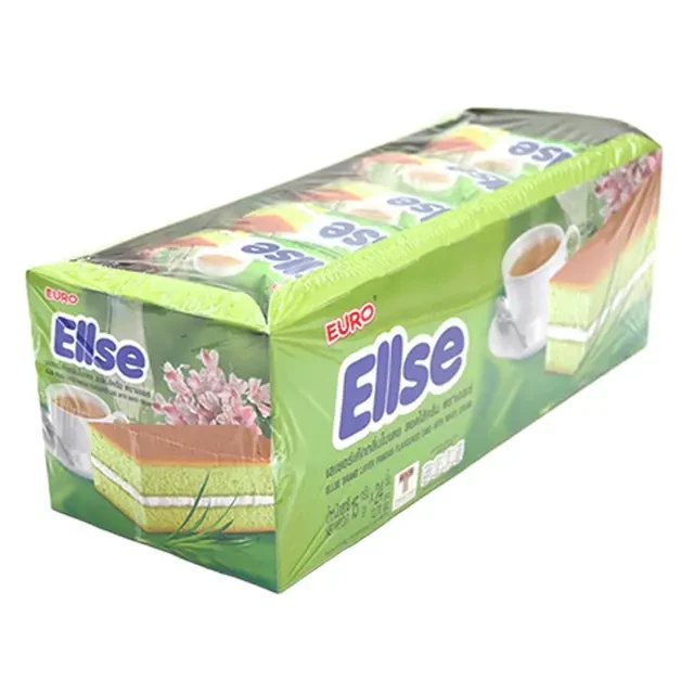 เอลเซ่ เลเยอร์เค้กกลิ่นใบเตย สอดไส้ครีม 15กรัม 24ชิ้น