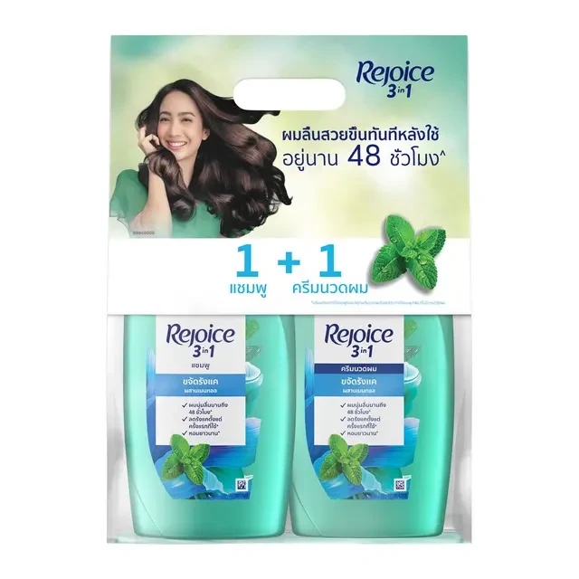 รีจอยส์แชมพู+ครีมนวดผมขจัดรังแค370มล. 2 ขวด