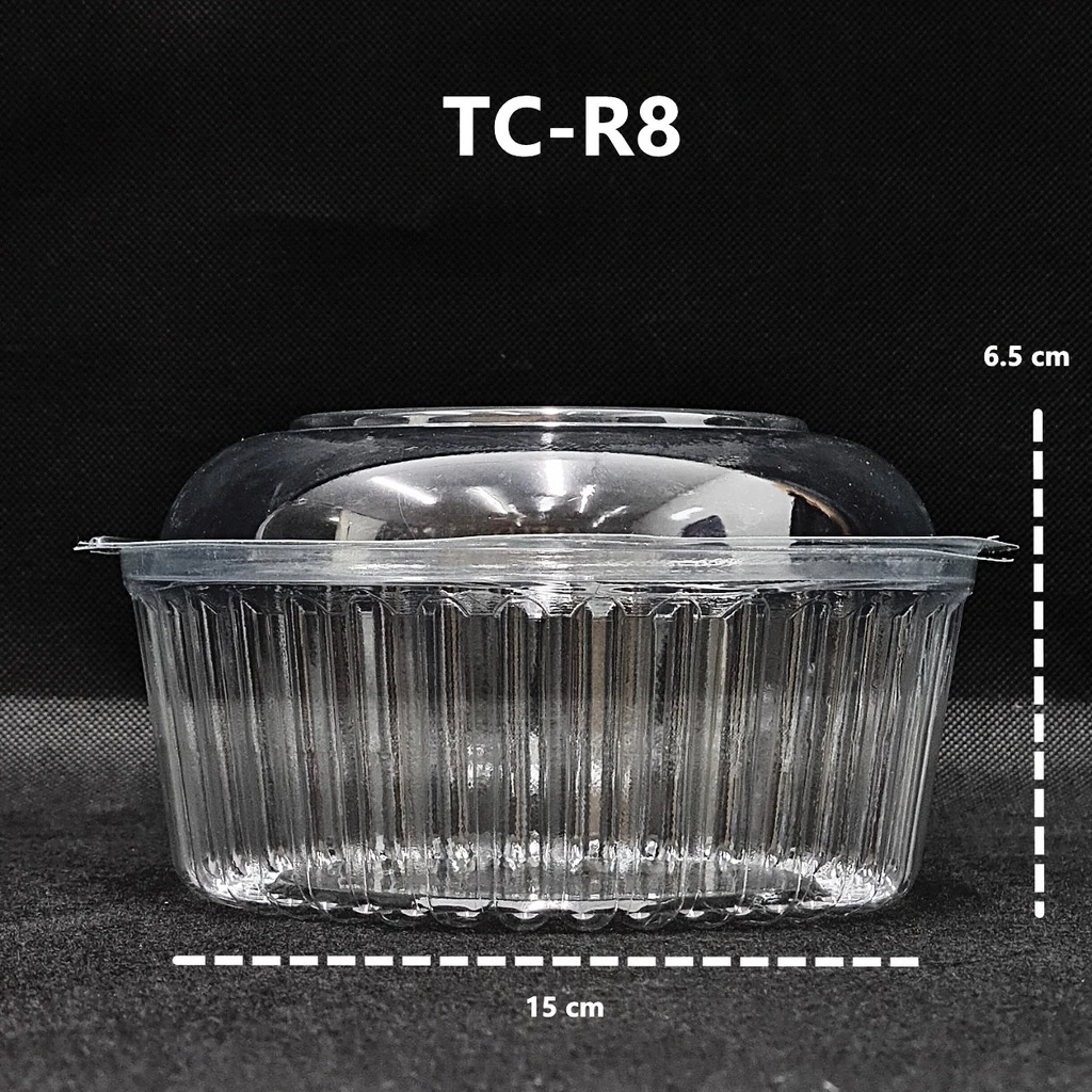 กล่องกลมใส TC-R8 แพ็คละ 50ใบ