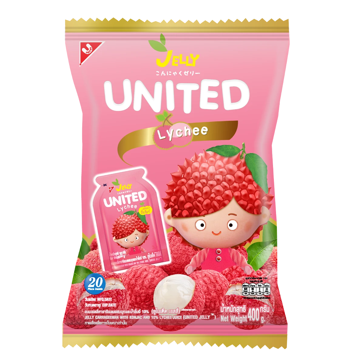 UNITEDเยลลี่ลิ้นจี่400กรัม