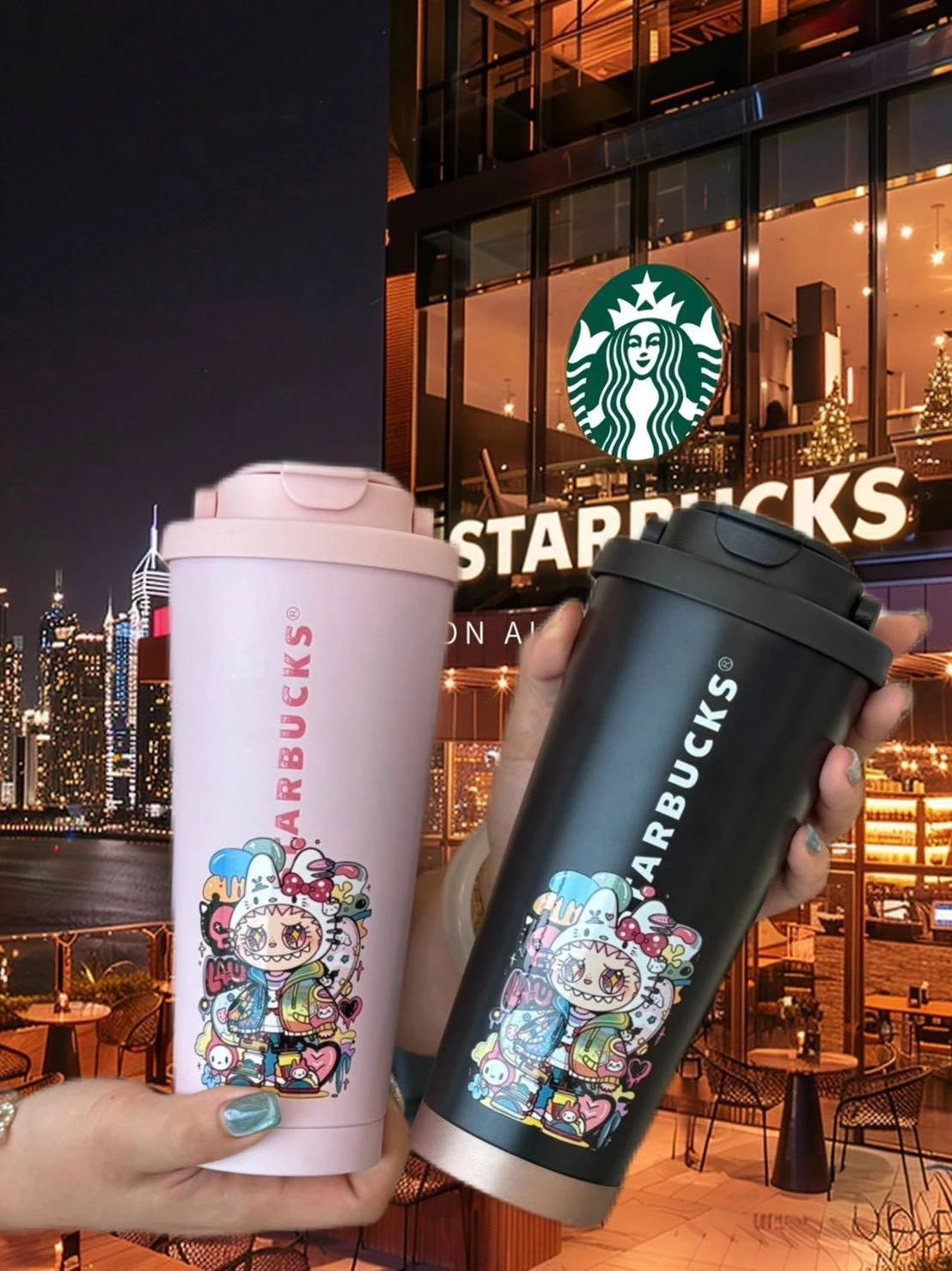 แก้วน้ำ STARBUCKs  Labubu มี 2 สี