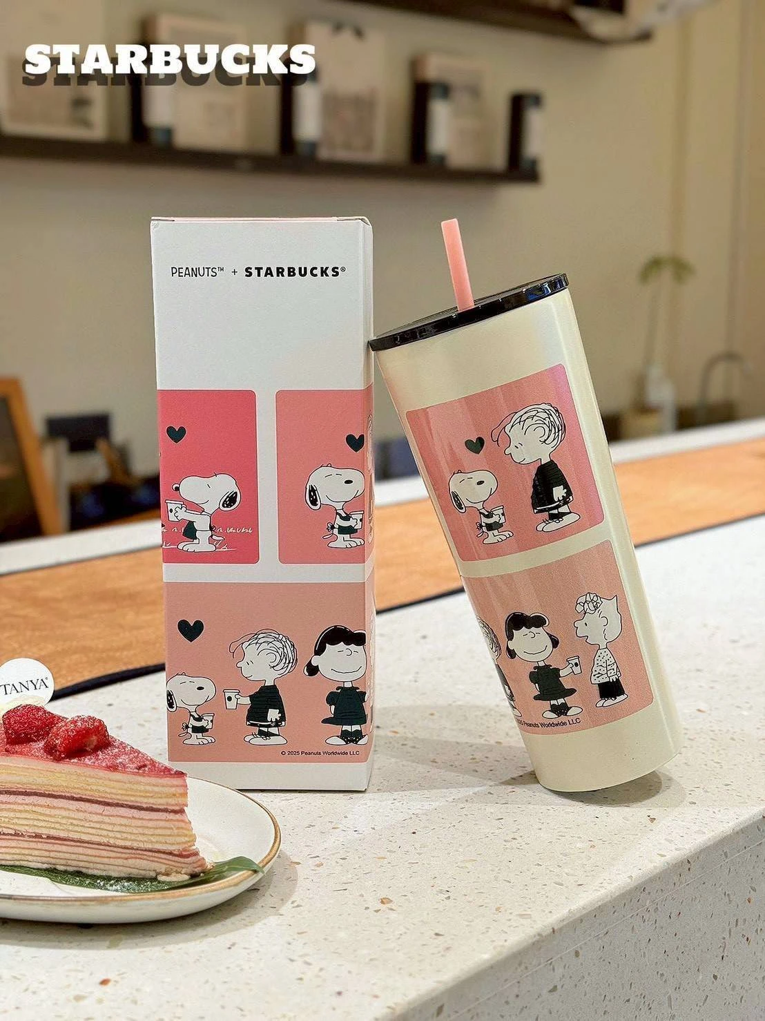แก้วน้ำ Starbucks Snoopy เก็บความเย็นได้นาน 8-12 ช.ม งานพร้อมกล่อง