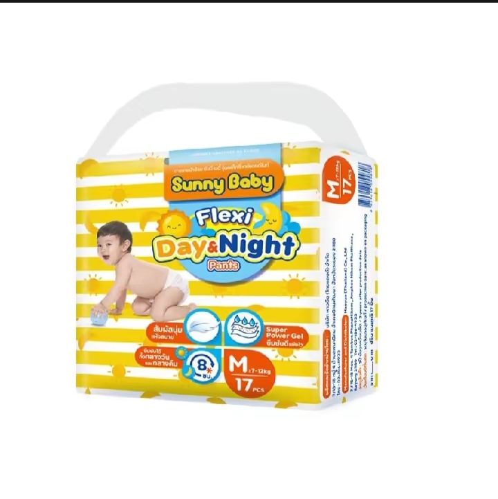 Sunny Baby ผ้าอ้อมสำเร็จรูป สำหรับเด็ก ไซส์ M 17 ชิ้น