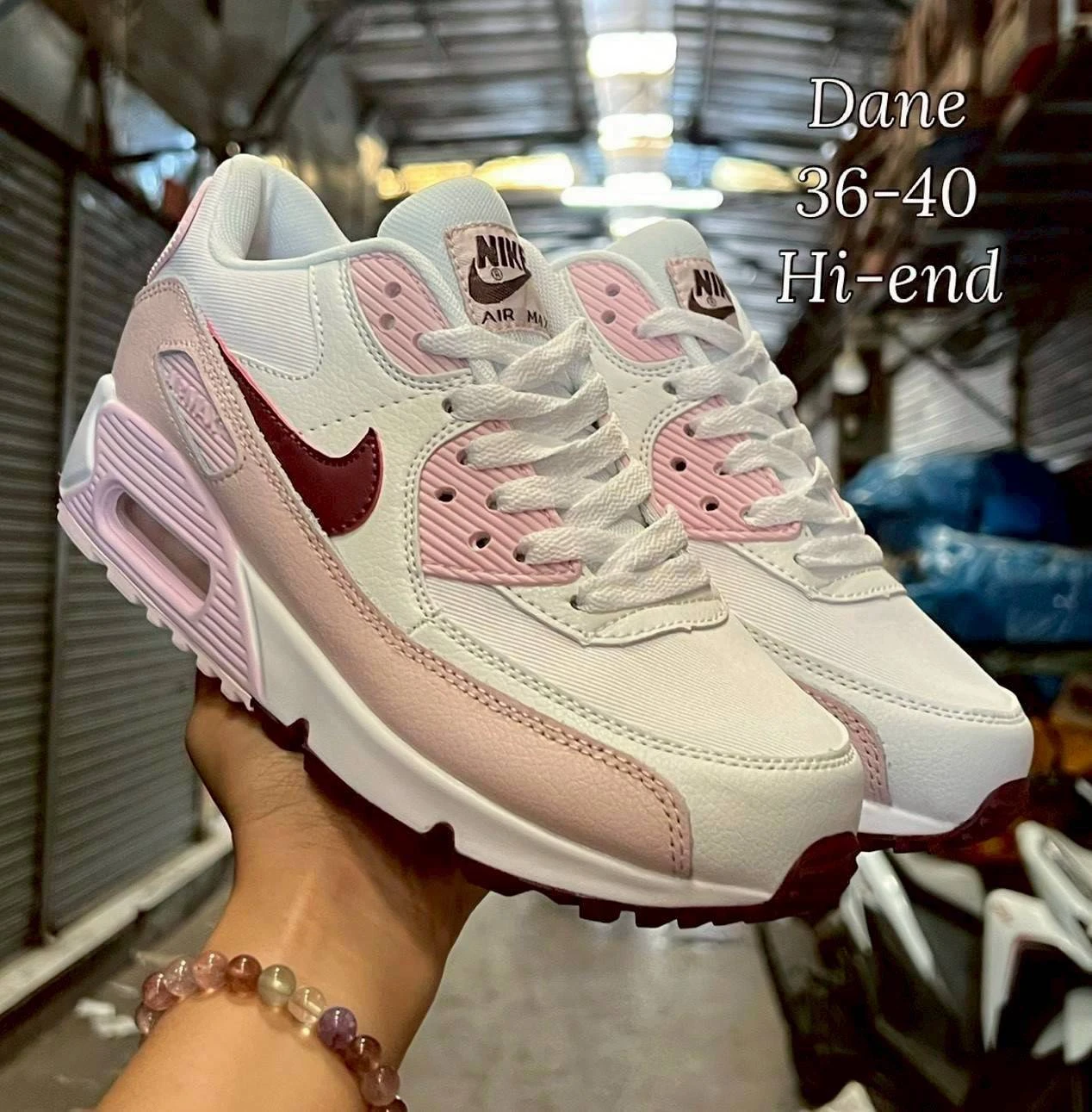 รองเท้าผ้าใบไนกี้สีชมพูอ่อน ไซต์ 36-45