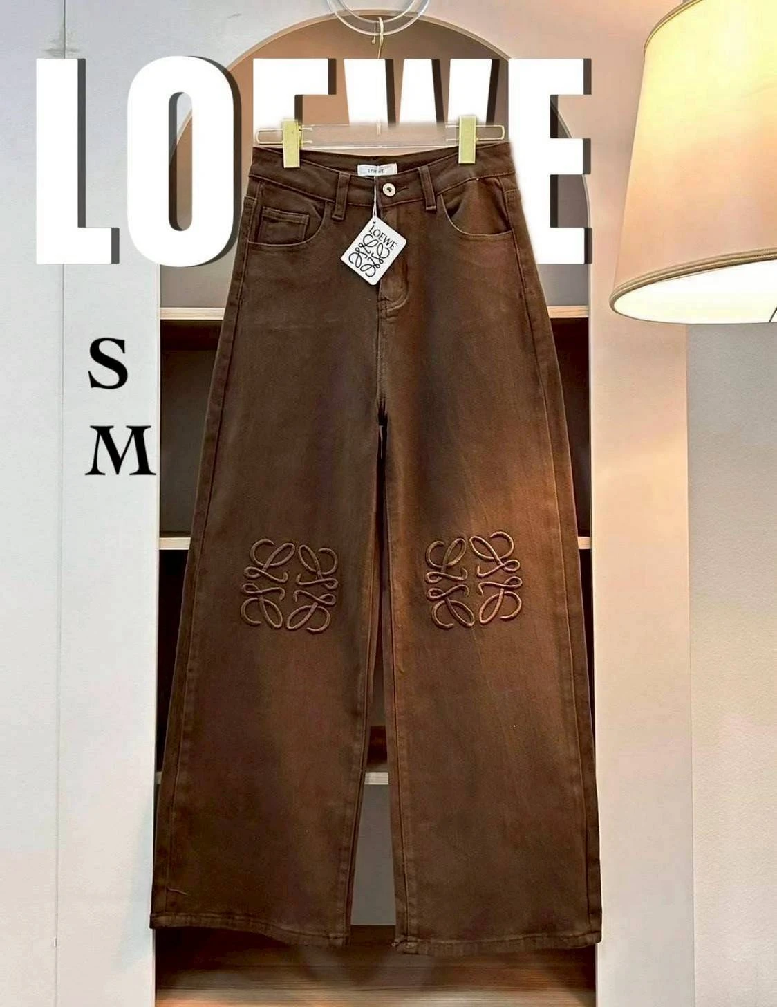 กาางเกงขายาว Loewe สีน้ำตาล