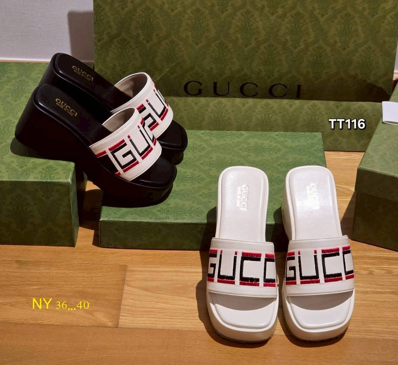 รองเท้าแตะลาย gucci